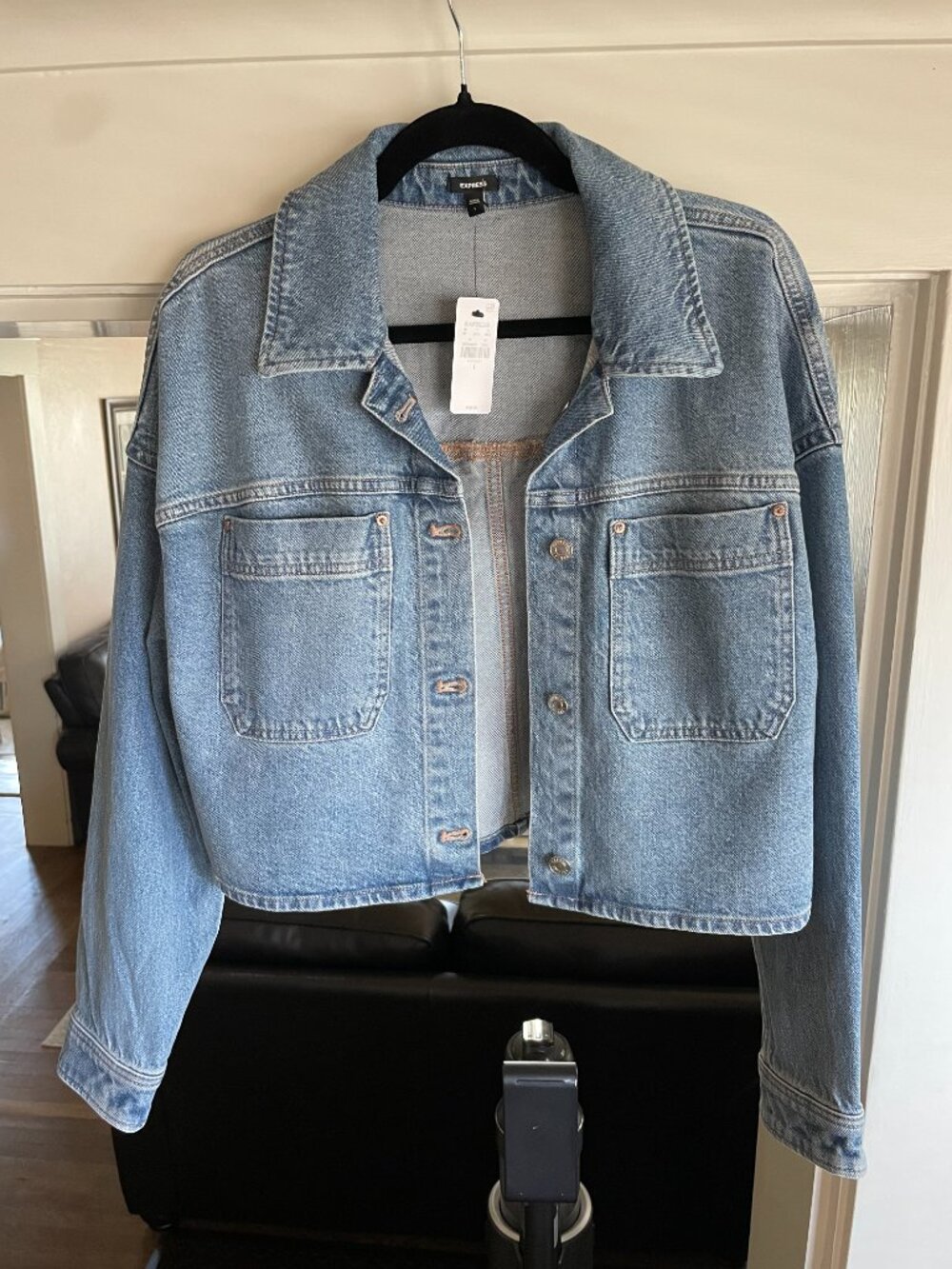 NWT Express Cropped Jean Jacket - L